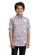 BOYS SLUB ABSTRACT PRINT SHIRT PURPLE-BRS-6677-018-0308-3P