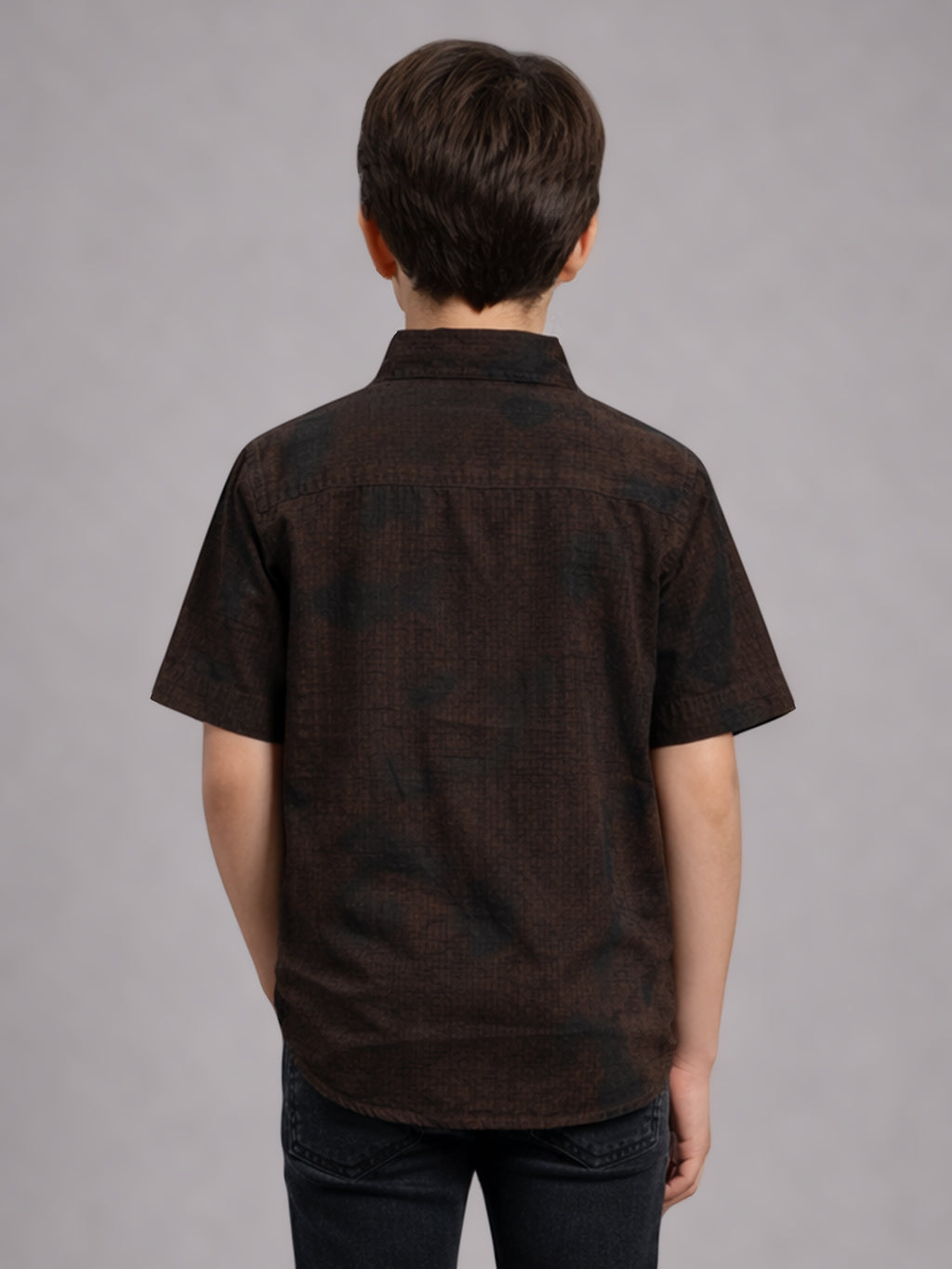 BOYS Cotton Abstract printed Shirt Brown-(BRS-6677-011-1BR)