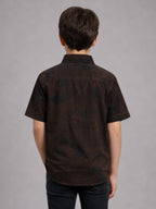 BOYS Cotton Abstract printed Shirt Brown-(BRS-6677-011-1BR)