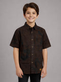 BOYS Cotton Abstract printed Shirt Brown-(BRS-6677-011-1BR)