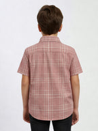 Boys Regular Fit Liberty Cut Cotton Casual Shirt Mild Orange Shade-BSC-7342-011-1OR