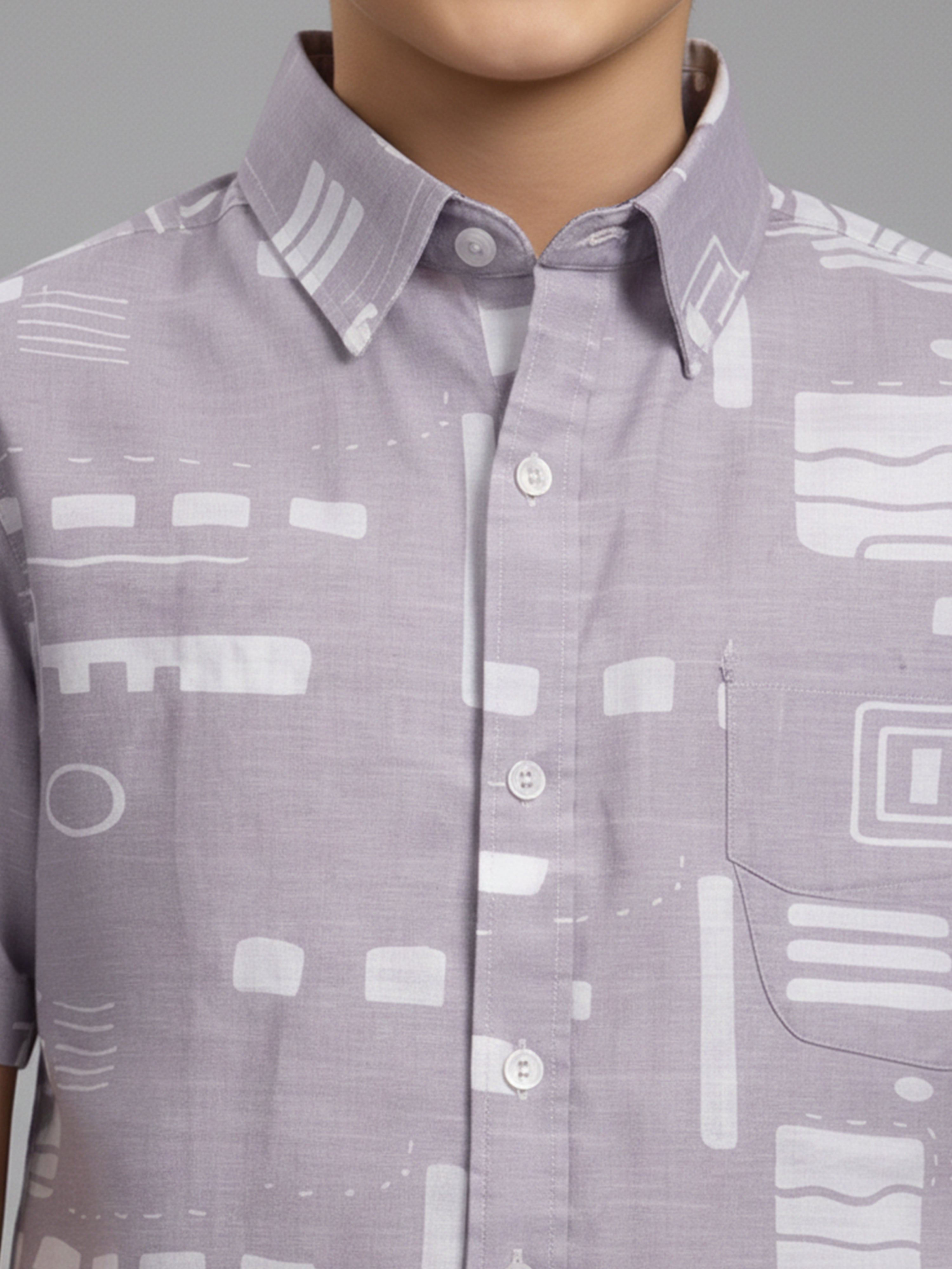 BOYS SLUB ABSTRACT PRINT SHIRT PURPLE-BRS-6677-018-0308-3P
