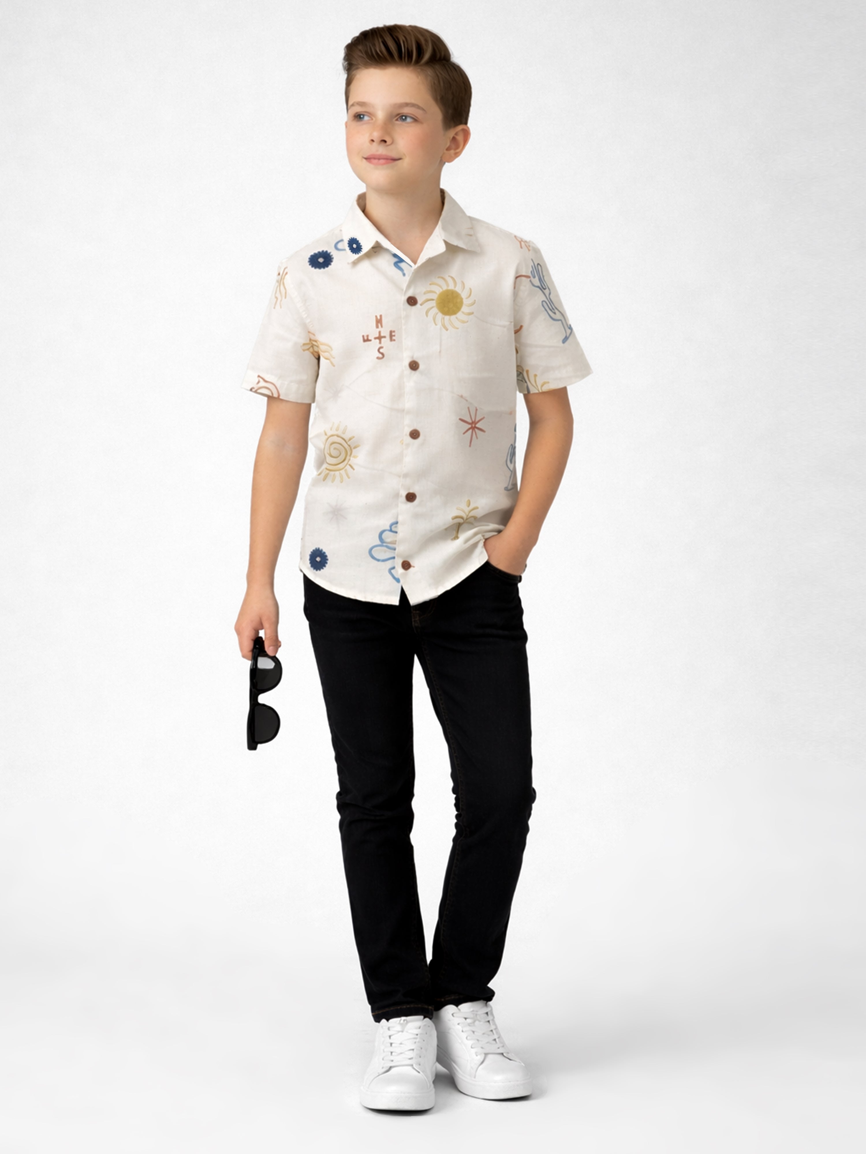 Boys’ Casual embroidery Shirt