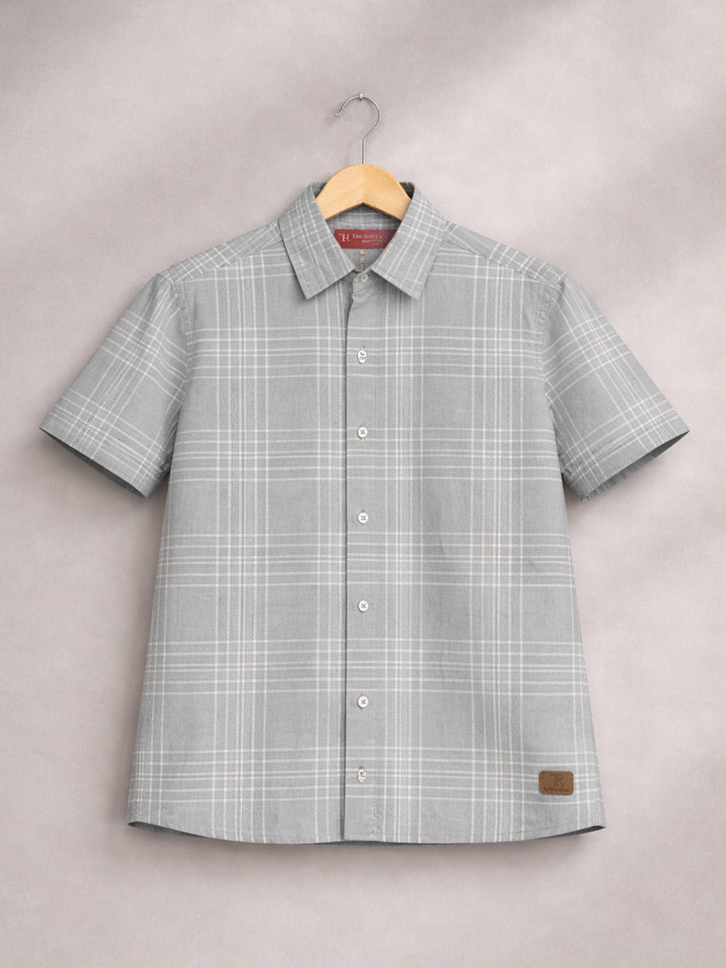 Boys Liberty Cut Cotton Casual Shirt Light Grey, Comfortable Everyday Wear Shirt-(BSC-7342-011-2GR)