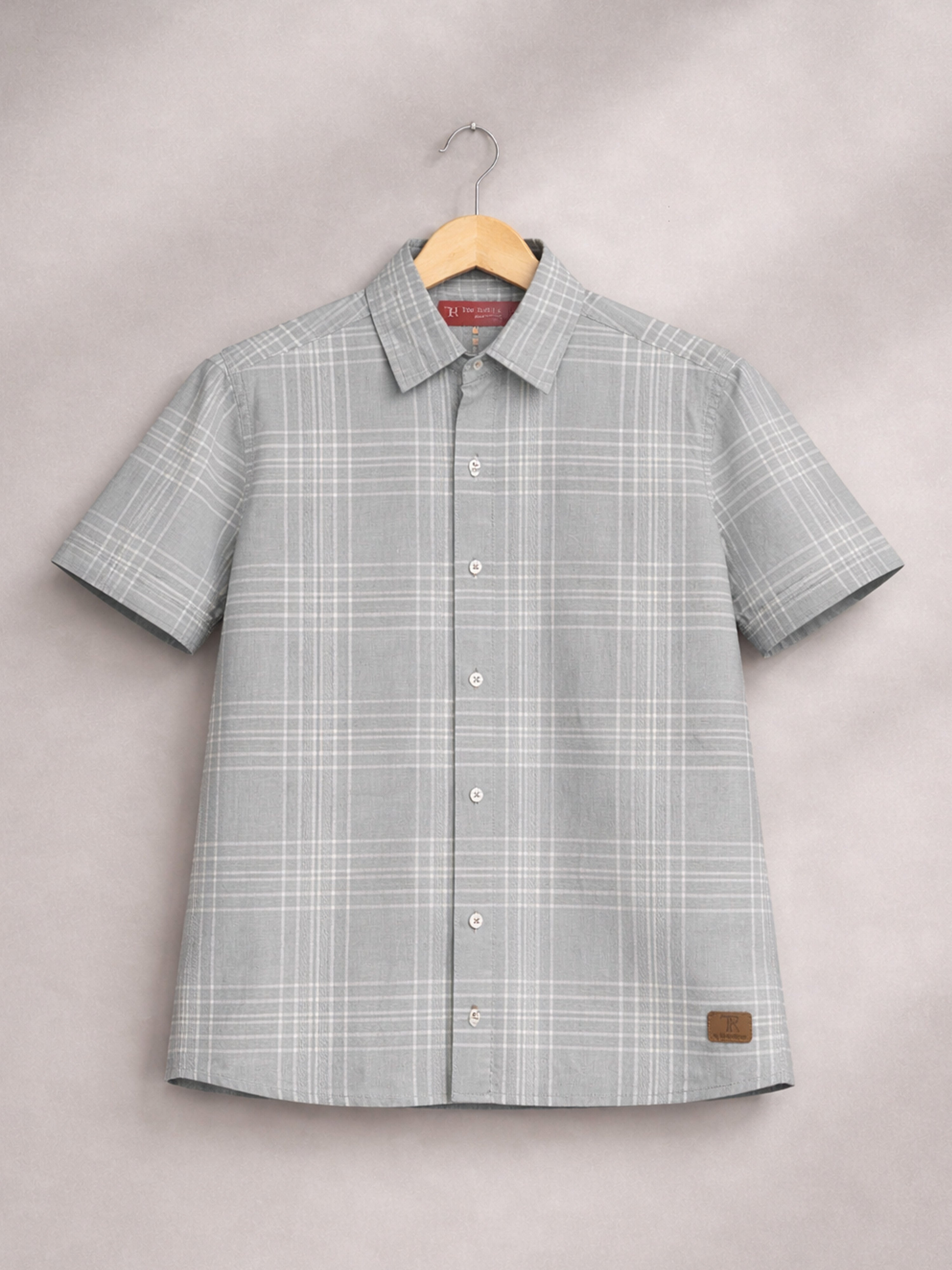 Boys Liberty Cut Cotton Casual Shirt Light Grey, Comfortable Everyday Wear Shirt-(BSC-7342-011-2GR)