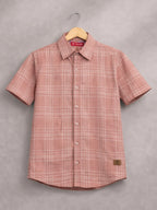 Boys Regular Fit Liberty Cut Cotton Casual Shirt Mild Orange Shade-BSC-7342-011-1OR