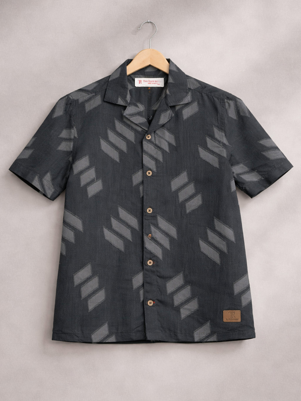 BOYS SATIN SELF PATTERN CUBAN COLLAR SHIRT GREY-(BCUS-7216-012-0308-3GR)
