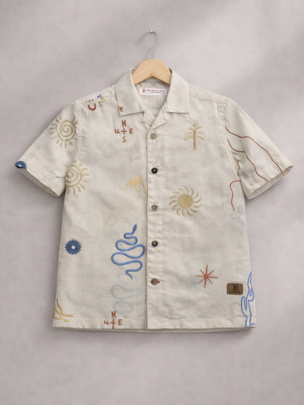 BOYS COTTON EMBROIDERED CUBAN COLLAR SHIRT NORTH SOUTH-(BCUS-7216-013-0308-1NS)