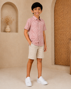 Coastal Peach Check Shirt(Peach)